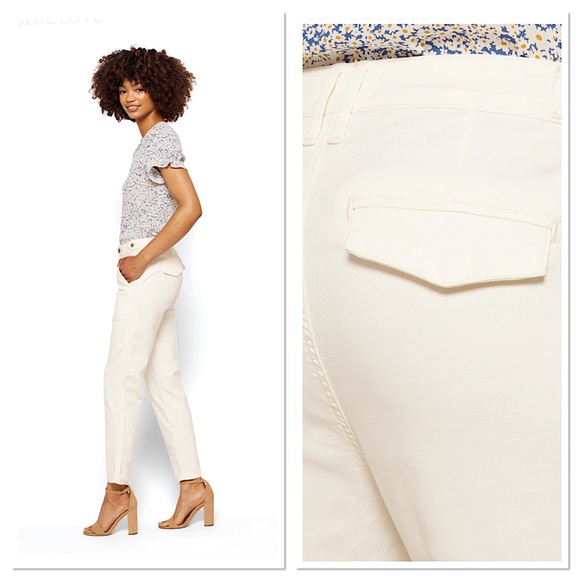 PISTOLA High Rise Cropped Straight Leg Utility Pant in Ecru White Size 29 NWT - Picture 3 of 14